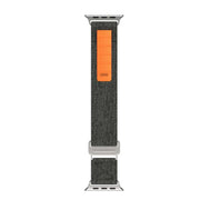 For Apple Watch 46mm / 49mm / 45mm / 44mm Kalebol Canvas Pattern Nylon Loop Strap(Black)