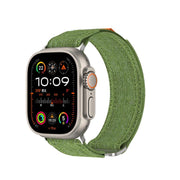 For Apple Watch 46mm / 49mm / 45mm / 44mm Kalebol Canvas Pattern Nylon Loop Strap(Army Green)