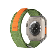 For Apple Watch 46mm / 49mm / 45mm / 44mm Kalebol Canvas Pattern Nylon Loop Strap(Army Green)