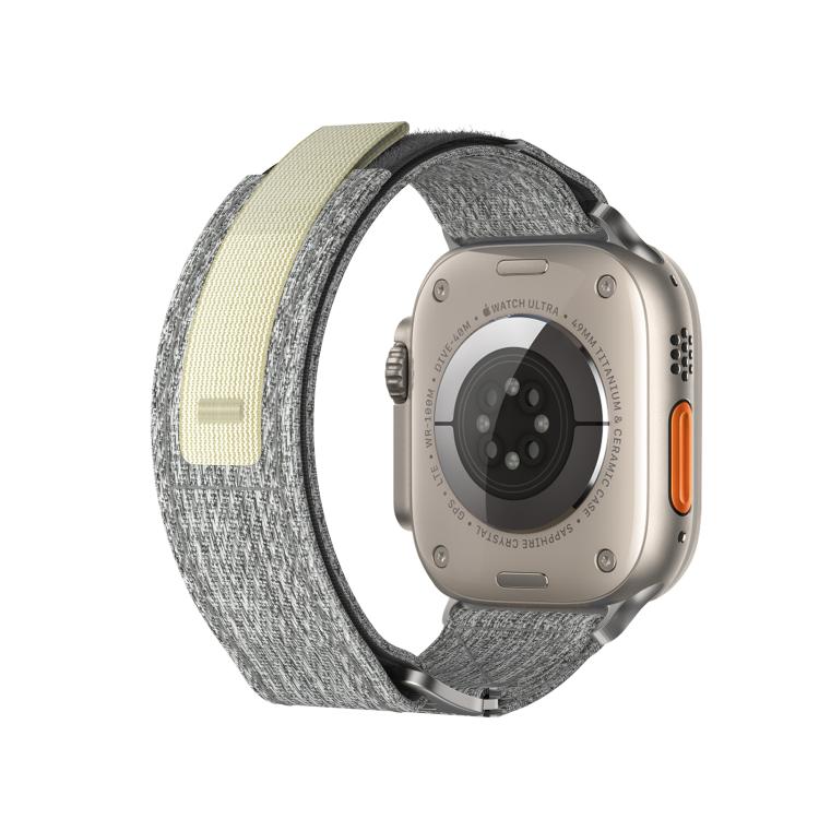 For Apple Watch 46mm / 49mm / 45mm / 44mm Kalebol Canvas Pattern Nylon Loop Strap(Light Grey) - Watch Bands by Kalebol | Online Shopping South Africa | PMC TechLife | Buy Now Pay Later Mobicred