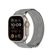 For Apple Watch 46mm / 49mm / 45mm / 44mm Kalebol Canvas Pattern Nylon Loop Strap(Light Grey)