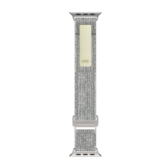 For Apple Watch 42mm / 41mm / 40mm / 38mm Kalebol Canvas Pattern Nylon Loop Strap(Light Grey)