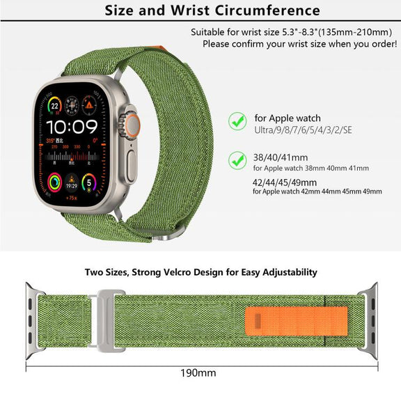 For Apple Watch 46mm / 49mm / 45mm / 44mm Kalebol Canvas Pattern Nylon Loop Strap(Black)
