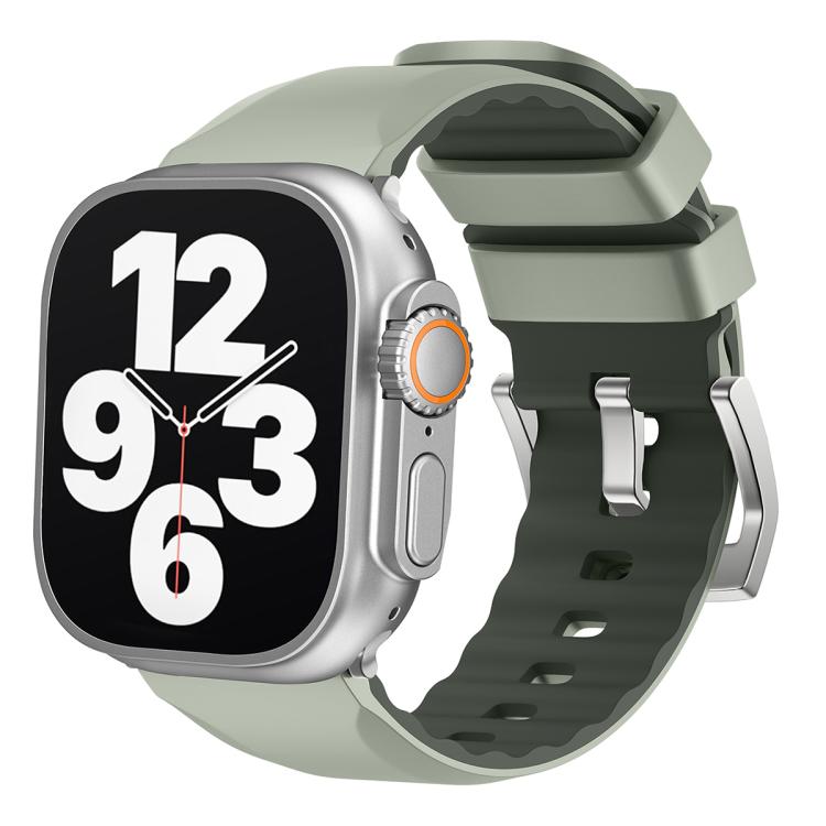 For Apple Watch 46mm / 49mm / 45mm / 44mm Kalebol Contrast Two-tone Silicone Strap(Matcha Green) - Watch Bands by Kalebol | Online Shopping South Africa | PMC TechLife | Buy Now Pay Later Mobicred