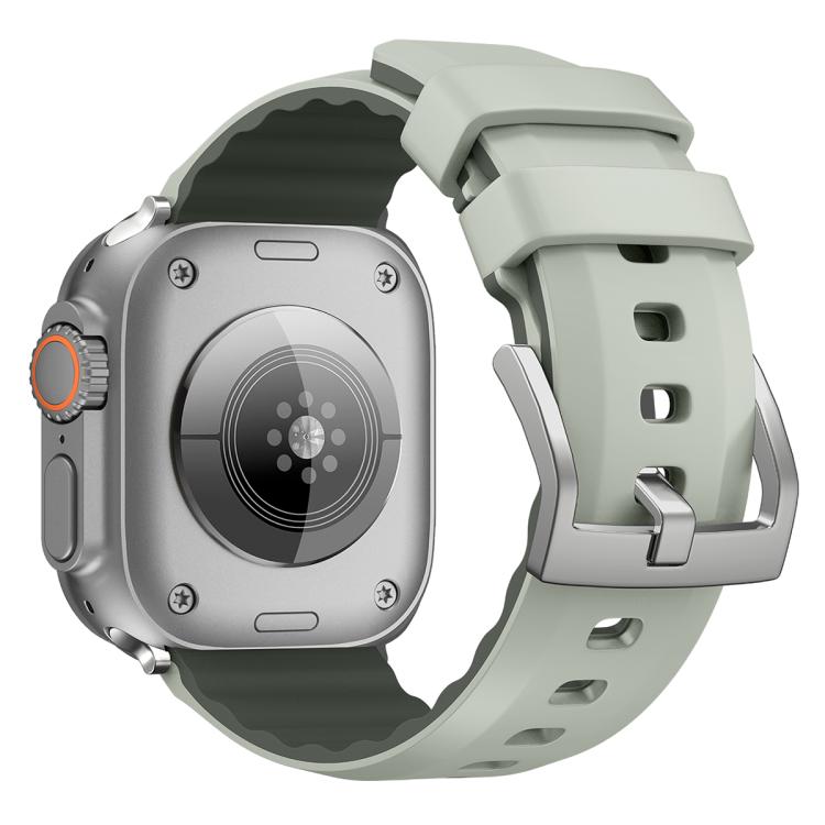 For Apple Watch 42mm / 41mm / 40mm / 38mm Kalebol Contrast Two-tone Silicone Strap(Matcha Green) - Watch Bands by Kalebol | Online Shopping South Africa | PMC TechLife | Buy Now Pay Later Mobicred