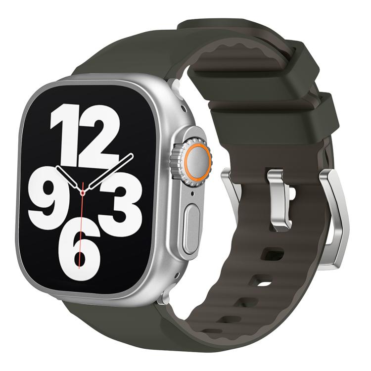 For Apple Watch 42mm / 41mm / 40mm / 38mm Kalebol Contrast Two-tone Silicone Strap(Dark Green) - Watch Bands by Kalebol | Online Shopping South Africa | PMC TechLife | Buy Now Pay Later Mobicred