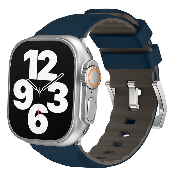 For Apple Watch 42mm / 41mm / 40mm / 38mm Kalebol Contrast Two-tone Silicone Strap(Midnight Blue) - Watch Bands by Kalebol | Online Shopping South Africa | PMC TechLife | Buy Now Pay Later Mobicred