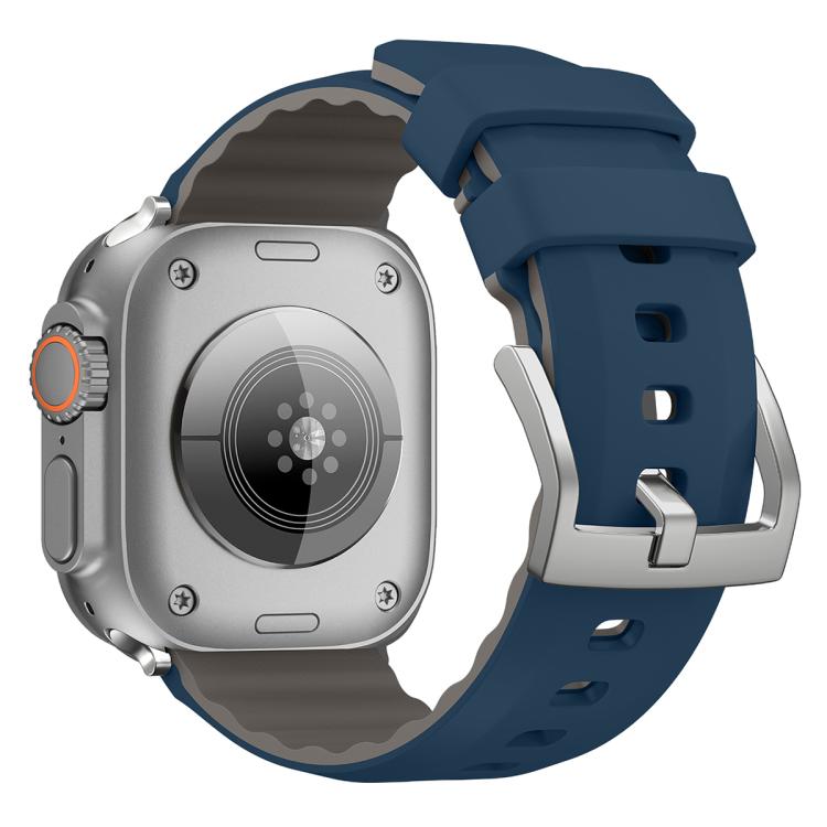 For Apple Watch 42mm / 41mm / 40mm / 38mm Kalebol Contrast Two-tone Silicone Strap(Midnight Blue) - Watch Bands by Kalebol | Online Shopping South Africa | PMC TechLife | Buy Now Pay Later Mobicred