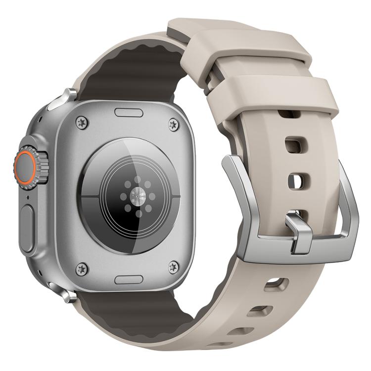 For Apple Watch 42mm / 41mm / 40mm / 38mm Kalebol Contrast Two-tone Silicone Strap(Starlight) - Watch Bands by Kalebol | Online Shopping South Africa | PMC TechLife | Buy Now Pay Later Mobicred