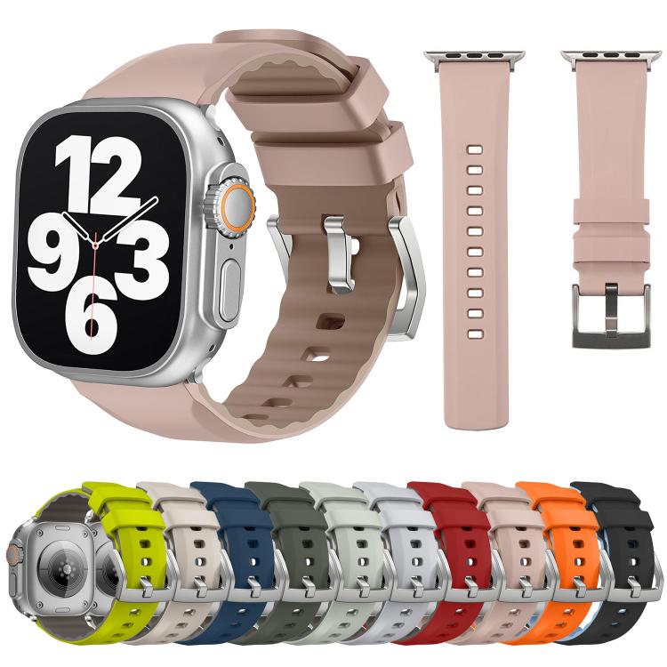 For Apple Watch 42mm / 41mm / 40mm / 38mm Kalebol Contrast Two-tone Silicone Strap(Pink Sand) - Watch Bands by Kalebol | Online Shopping South Africa | PMC TechLife | Buy Now Pay Later Mobicred