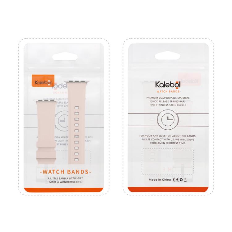 For Apple Watch 46mm / 49mm / 45mm / 44mm Kalebol Contrast Two-tone Silicone Strap(Pink Sand) - Watch Bands by Kalebol | Online Shopping South Africa | PMC TechLife | Buy Now Pay Later Mobicred