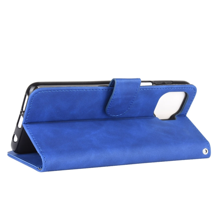 For Motorola Moto G 5G Plus Solid Color Skin Feel Magnetic Buckle Horizontal Flip Calf Texture PU Leather Case with Holder & Card Slots & Wallet(Blue) - Motorola Cases by PMC TechLife | Online Shopping South Africa | PMC TechLife | Buy Now Pay Later Mobicred