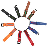 For Apple Watch 42mm / 41mm / 40mm / 38mm Double Leather Buckle Paracord Nylon Watch Band(Brown)