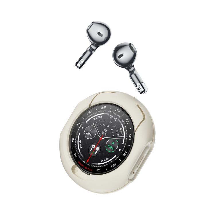 D9 1.46 inch 2 in 1 Bluetooth Earphone Smart Watch, Support Bluetooth Call / NFC / Heart Rate(Silver)