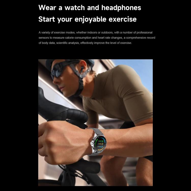 D9 1.46 inch 2 in 1 Bluetooth Earphone Smart Watch, Support Bluetooth Call / NFC / Heart Rate(Black) - free shipping - PMC TechLife - Order now!