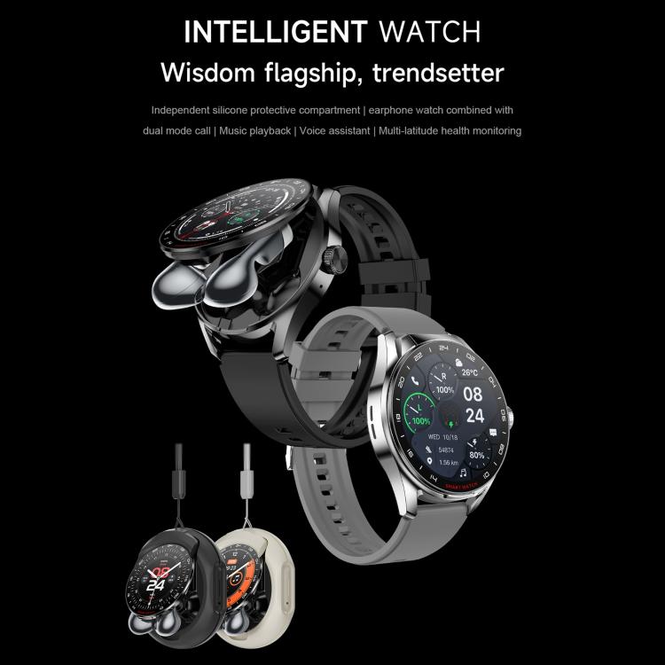 D9 1.46 inch 2 in 1 Bluetooth Earphone Smart Watch, Support Bluetooth Call / NFC / Heart Rate(Black) - free shipping - PMC TechLife - Order now!