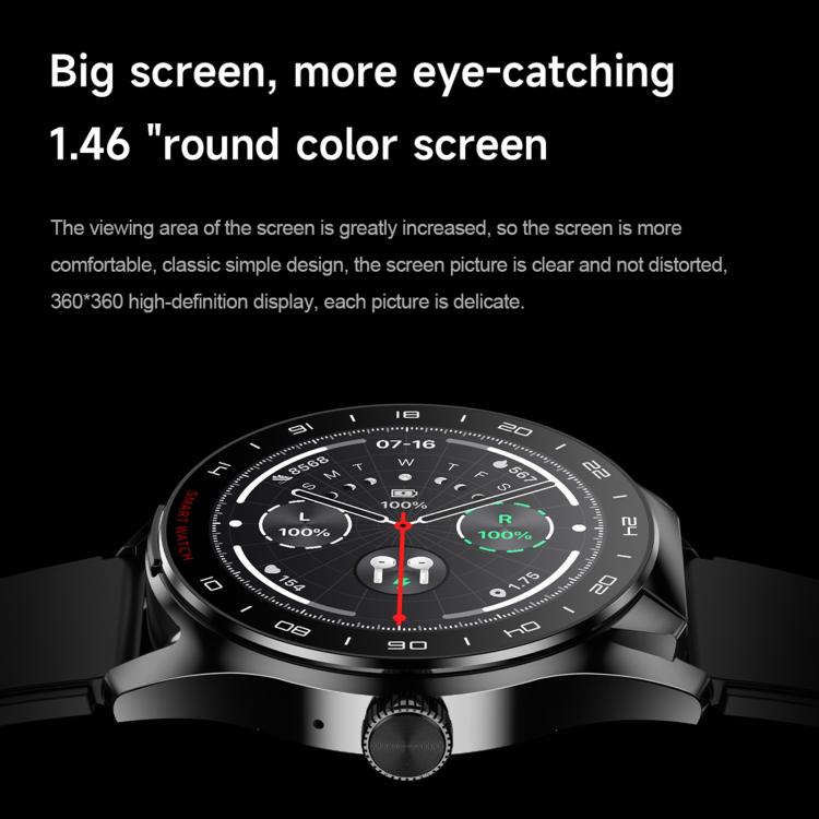 D9 1.46 inch 2 in 1 Bluetooth Earphone Smart Watch, Support Bluetooth Call / NFC / Heart Rate(Silver)