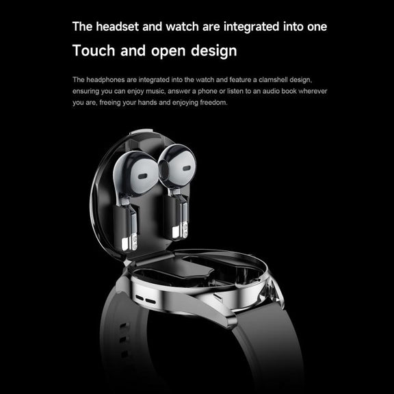 D9 1.46 inch 2 in 1 Bluetooth Earphone Smart Watch, Support Bluetooth Call / NFC / Heart Rate(Silver)