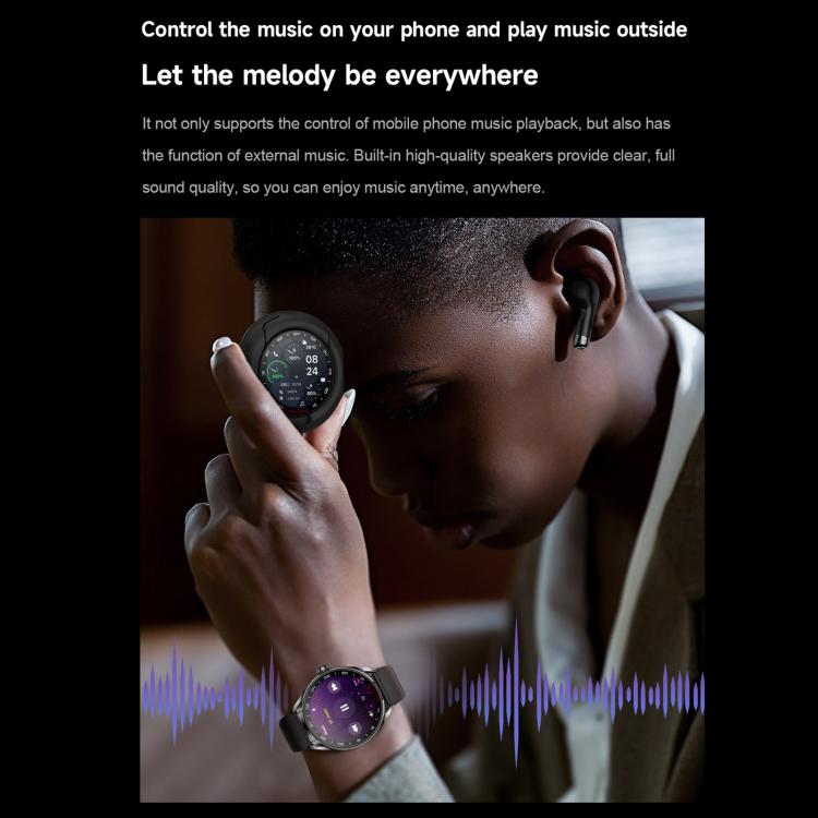 D9 1.46 inch 2 in 1 Bluetooth Earphone Smart Watch, Support Bluetooth Call / NFC / Heart Rate(Black) - free shipping - PMC TechLife - Order now!