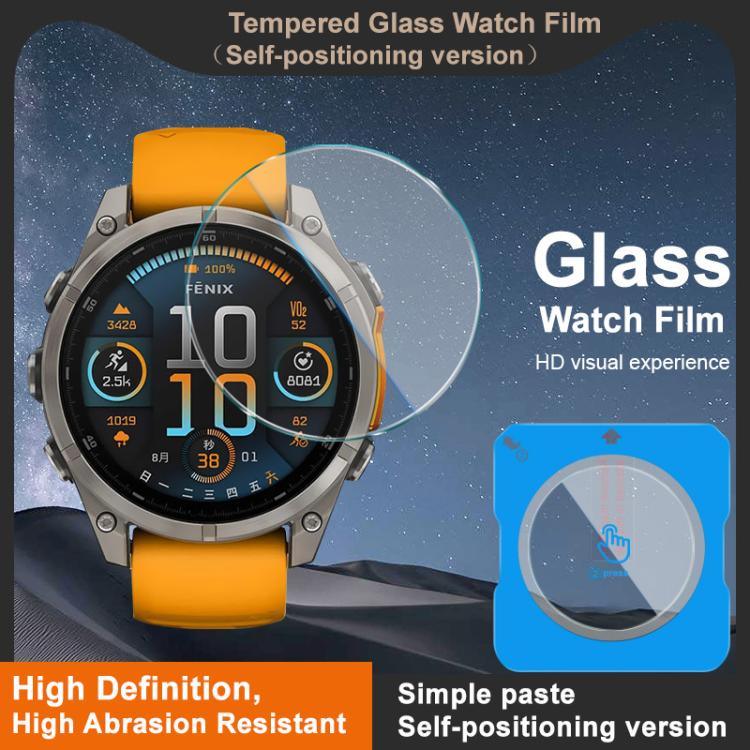 For Garmin Fenix 8 AMOLED 51mm imak Tempered Glass Watch Film, Self-positioning Version