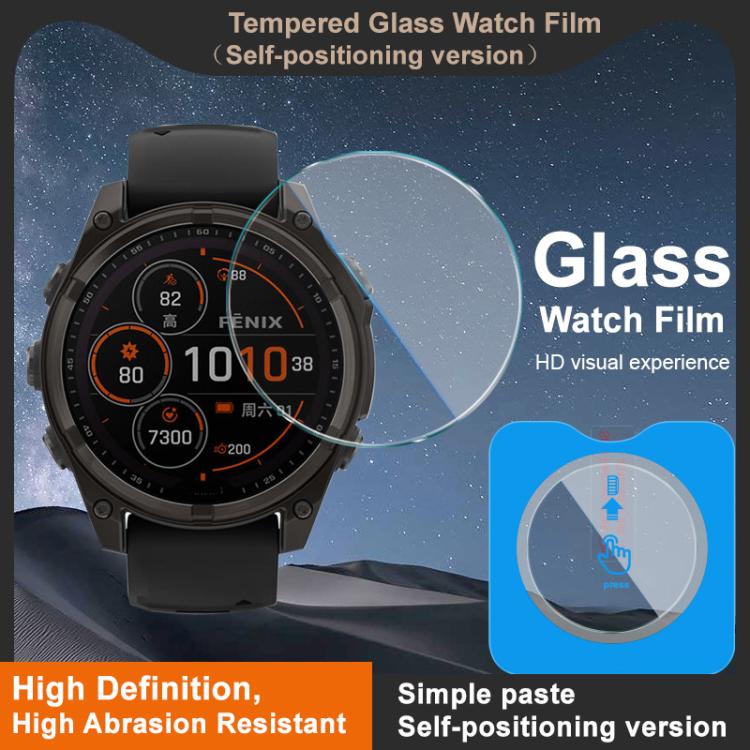 For Garmi Fenix 8 Solar 47mm imak Tempered Glass Watch Film, Self-positioning Version - free shipping - PMC TechLife - Order now!