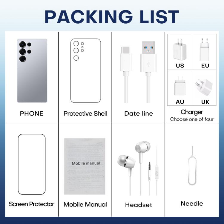 F102 / S25 Ultra, 4GB+64GB, 6.75 inch Android 11 MTK6762 Octa Core, Network: 4G, Dual SIM, Support Wireless Charging, Plug:AU Plug(Titanium Sliver) - free shipping - PMc TechLife - Order now!