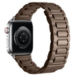 For Apple Watch 46mm / 49mm / 45mm / 44mm I-shaped Three-piece Leather Magnetic Watch Band(Taupe) - Watch Bands by PMC TechLife | Online Shopping South Africa | PMC TechLife | Buy Now Pay Later Mobicred