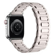 For Apple Watch 46mm / 49mm / 45mm / 44mm I-shaped Three-piece Leather Magnetic Watch Band(Starlight) - Watch Bands by PMC TechLife | Online Shopping South Africa | PMC TechLife | Buy Now Pay Later Mobicred