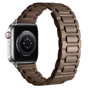 For Apple Watch 42mm / 41mm / 40mm / 38mm I-shaped Three-piece Leather Magnetic Watch Band(Taupe)