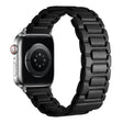 For Apple Watch 42mm / 41mm / 40mm / 38mm I-shaped Three-piece Leather Magnetic Watch Band(Black) - Watch Bands by PMC TechLife | Online Shopping South Africa | PMC TechLife | Buy Now Pay Later Mobicred