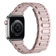 For Apple Watch 42mm / 41mm / 40mm / 38mm I-shaped Three-piece Leather Magnetic Watch Band(Khaki)
