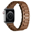 For Apple Watch 42mm / 41mm / 40mm / 38mm I-shaped Three-piece Leather Magnetic Watch Band(Brown) - Watch Bands by PMC TechLife | Online Shopping South Africa | PMC TechLife | Buy Now Pay Later Mobicred