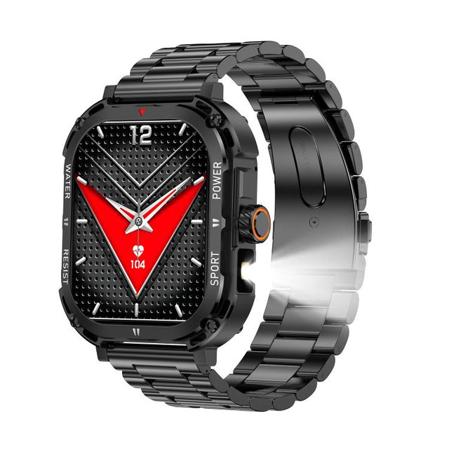 LF37 2.1 inch BT Call Smart Watch, Support Blood Oxygen / Heart Rate / Female Menstrual(Black Steel)