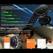 LF37 2.1 inch BT Call Smart Watch, Support Blood Oxygen / Heart Rate / Female Menstrual(Black Silicone)