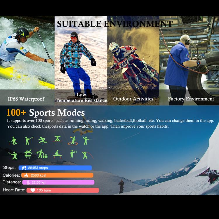 LF37 2.1 inch BT Call Smart Watch, Support Blood Oxygen / Heart Rate / Female Menstrual(Black Silicone) - free shipping - PMC TechLife - Order now!