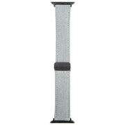 For Apple Watch 46mm / 49mm / 45mm / 44mm Folding Magnetic Buckle Denim Leather Watch Band(Light Blue)
