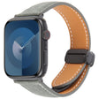 For Apple Watch 46mm / 49mm / 45mm / 44mm Folding Magnetic Buckle Denim Leather Watch Band(Retro Blue) - Watch Bands by PMC TechLife | Online Shopping South Africa | PMC TechLife | Buy Now Pay Later Mobicred