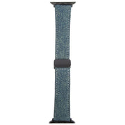 For Apple Watch 42mm / 41mm / 40mm / 38mm Folding Magnetic Buckle Denim Leather Watch Band(Royal Blue)