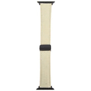 For Apple Watch 42mm / 41mm / 40mm / 38mm Folding Magnetic Buckle Denim Leather Watch Band(Apricot)