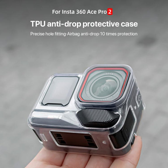 For Insta360 Ace / Ace Pro / Pro 2 Body Soft TPU Protective Case with Lens Cover(Transparent)