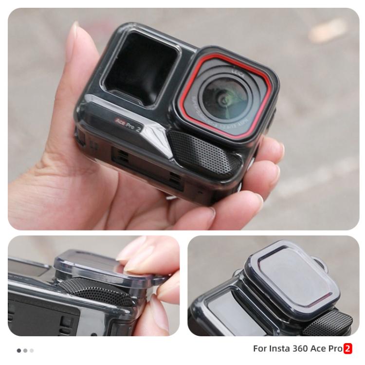 For Insta360 Ace / Ace Pro / Pro 2 Body Soft TPU Protective Case with Lens Cover(Transparent)