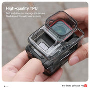 For Insta360 Ace / Ace Pro / Pro 2 Body Soft TPU Protective Case with Lens Cover(Transparent)