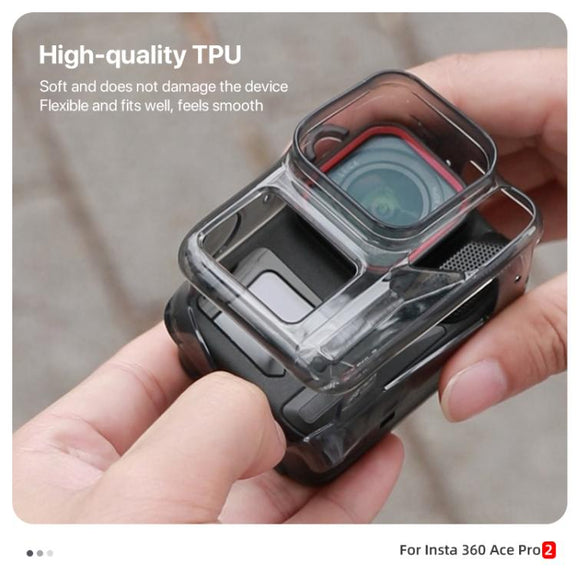 For Insta360 Ace / Ace Pro / Pro 2 Body Soft TPU Protective Case with Lens Cover(Transparent)
