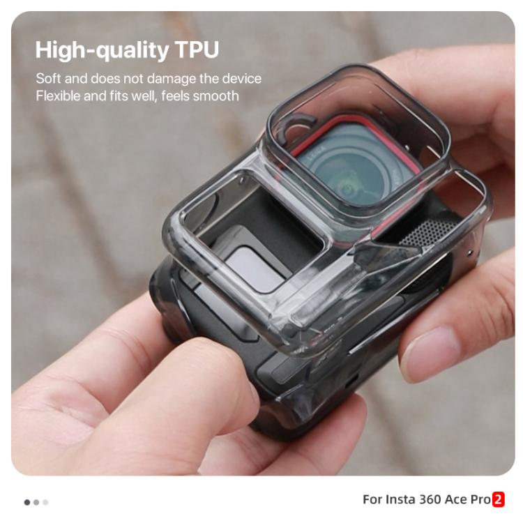 For Insta360 Ace / Ace Pro / Pro 2 Body Soft TPU Protective Case with Lens Cover(Transparent)