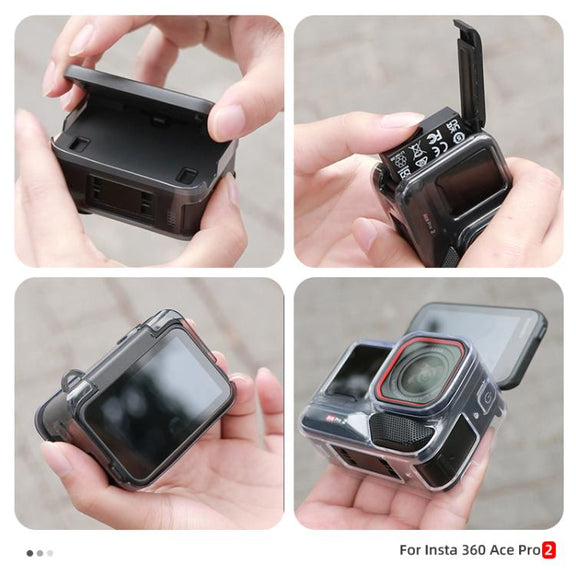 For Insta360 Ace / Ace Pro / Pro 2 Body Soft TPU Protective Case with Lens Cover(Transparent)