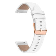 18mm Rose Gold Buckle Leather Watch Band(White)