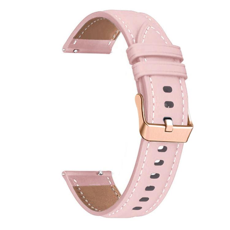 20mm Rose Gold Buckle Leather Watch Band(Pink)