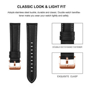 18mm Rose Gold Buckle Leather Watch Band(Pink)