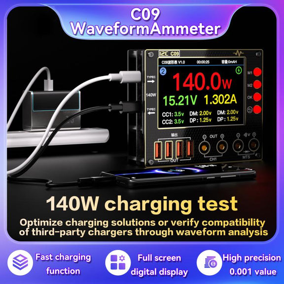 i2C C09 Charge Detection / Voltage Measurement Digital Waveform Ammeter, Model:Host