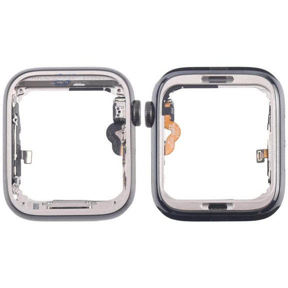 For Apple Watch Series 4 44mm LTE Graphite Steel Middle Frame Bezel Plate with Crown Spin Axis Flex Cable